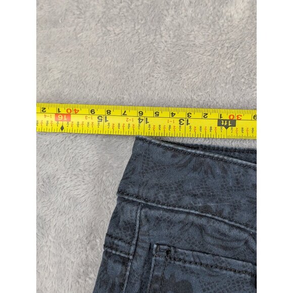 CAbi Curvy Skinny Jeans Womens Size 8 Blue Stretch Floral Print Comfy Casual - Picture 5 of 10